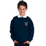 300g 70/30 CP Kids Premium Hi-Spec Set-In Bell Baxter Crew Sweatshirt - SK01-sweat-navy