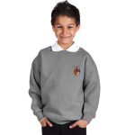 300g 70/30 CP Kids Premium Hi-Spec Set-In Bell Baxter Crew Sweatshirt - TSK01-sweat-school-grey
