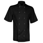 Value Chefs Jacket Unisex Short Sleeve - CCJ1-BLACK