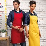 Colours Collection Bib Apron - PR150_RED_MUSTARD-model