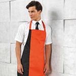 Contrast Bib Apron - PR162_BLACK_ORANGE_1