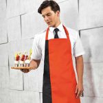 Contrast Bib Apron - PR162_BLACK_ORANGE_2