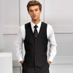 Mens Polyester Lined Waistcoat - PR622_BLACK