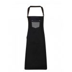 Division Waxed Look Denim Bib Apron - pr136_denim_black_ft