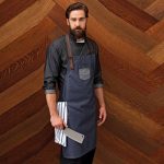 Division Waxed Look Denim Bib Apron - pr136_indigo_denim_1