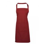 Colours Bib Apron with Pocket - pr154_burgundy