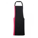 Contrast Bib Apron - pr162-black-hot-pink