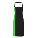 Contrast Bib Apron - pr162-black-lime