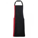 Contrast Bib Apron - pr162-black-red