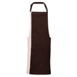 Contrast Bib Apron - pr162-brown-natural