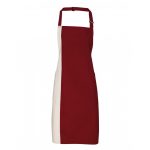 Contrast Bib Apron - pr162_burgundy_natural