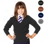 Ladies Jumper V/N Wool-mix 3/4-Slv - CJUL01