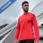 Long SLeeve Cool T-Shirt - JC002_FIRE-RED_JC080_JET-BLACK
