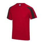 Contrast Cool T-Shirt - JC003-FIRE-RED_JET-BLACK-(FRONT)
