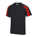 Contrast Cool T-Shirt - JC003-JET-BLACK_FIRE-RED-(FRONT)