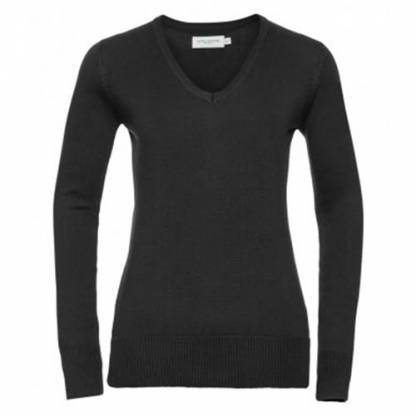 Ladies V-Neck Cotton-Blend Pullover - Image 5