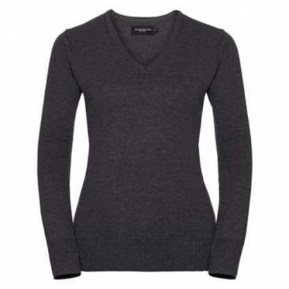 Ladies V-Neck Cotton-Blend Pullover - Image 4