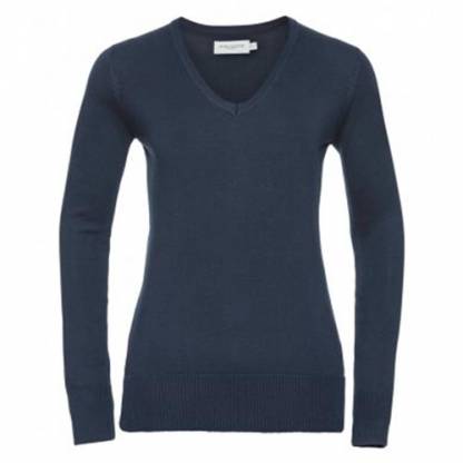 Ladies V-Neck Cotton-Blend Pullover - Image 2