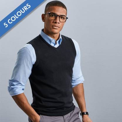 V-Neck Cotton-Blend Sleeveless Pullover