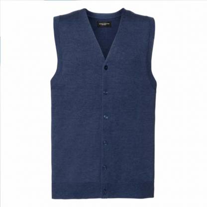 V-Neck Cotton-Blend Sleeveless Knitted Cardigan - Image 3