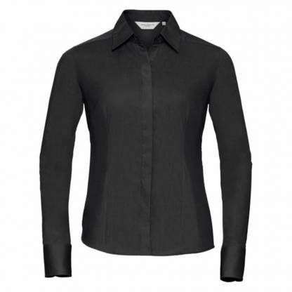 Ladies Easy Care Fitted Poplin Shirt L/S - Image 4