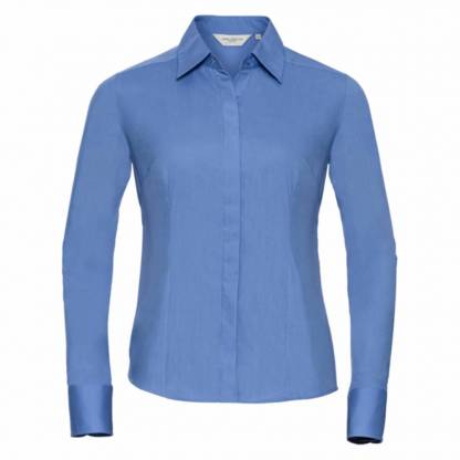 Ladies Easy Care Fitted Poplin Shirt L/S - Image 3