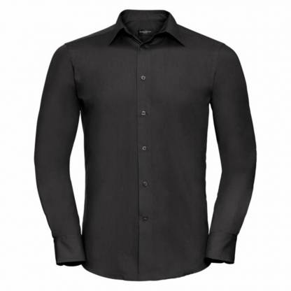 Mens Easy Care Tailored Poplin Shirt L/S - Image 2