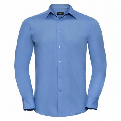 Mens Easy Care Tailored Poplin Shirt L/S - Image 4