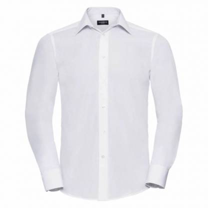 Mens Easy Care Tailored Poplin Shirt L/S - Image 3
