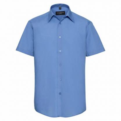 Mens Easy Care Tailored Poplin Shirt S/S - Image 4