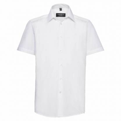 Mens Easy Care Tailored Poplin Shirt S/S - Image 3