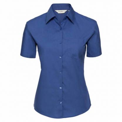 Ladies Pure Cotton Easy Care Poplin S/S Shirt - Image 2