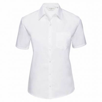 Ladies Pure Cotton Easy Care Poplin S/S Shirt - Image 3