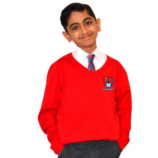 Clyde Primary Knitted V-neck Embroidered