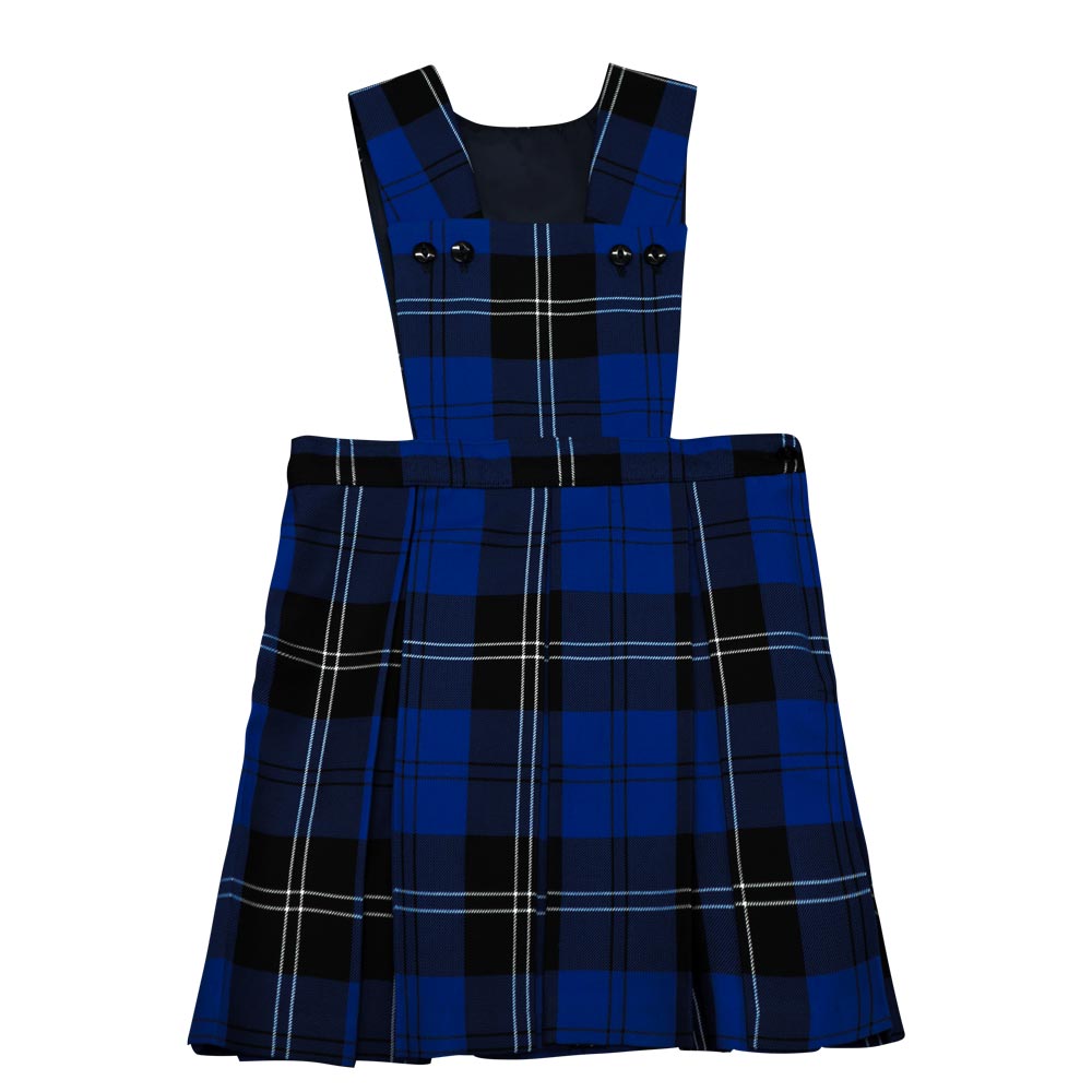 Girls Special Modern Tartan Pinafore Royal