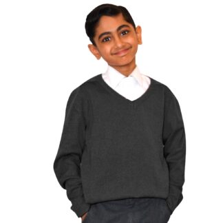 St Benedict's High Knitted Cotton-Mix V-Neck Jumper