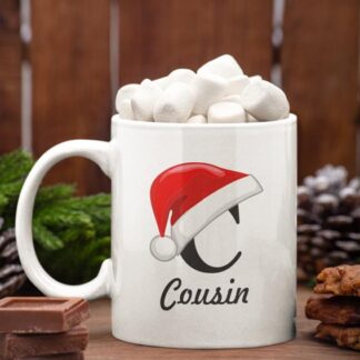 Santa Hat Family Christmas Mug for your Cousin